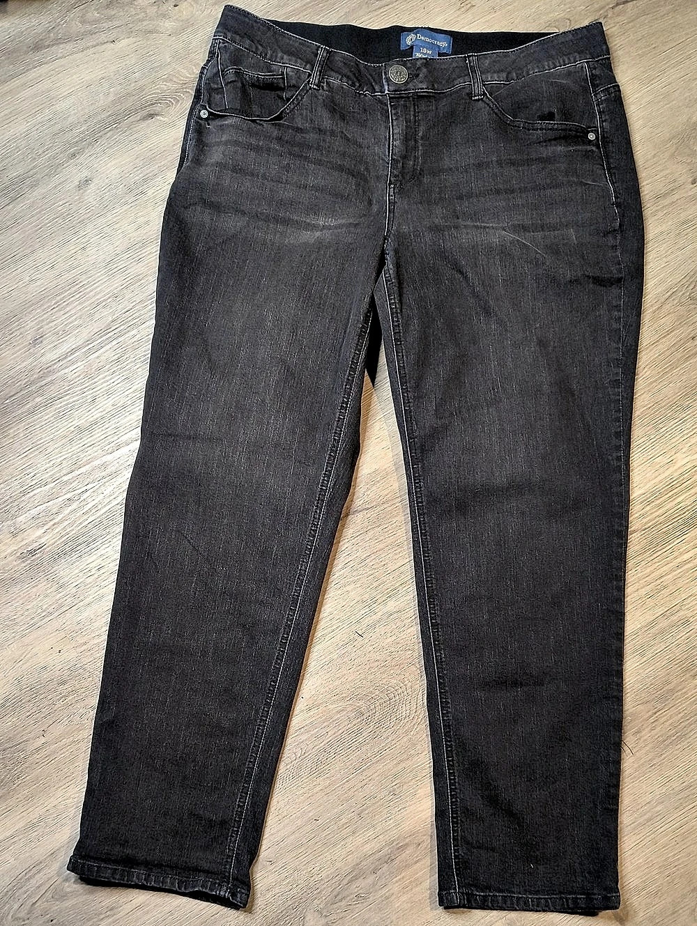 S1240 Straight Fit Mid Rise Democracy Ab Solution Black Wash Size 18